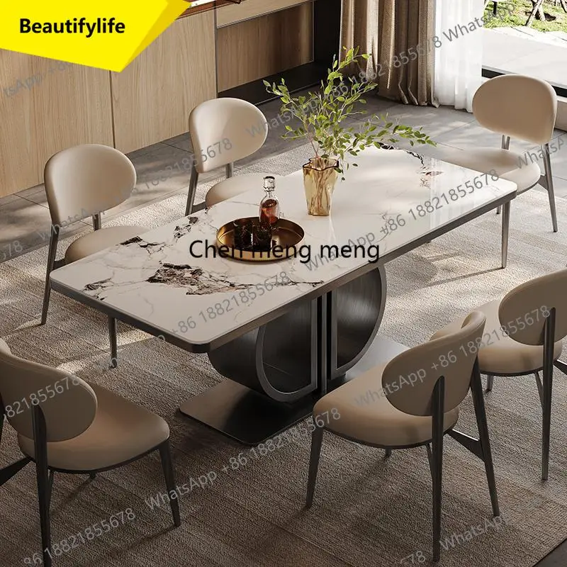 

a38 Легкий Роскошный Прямоугольный Обеденный Стол Современный Простой Высококачественный Ресторанный Стол Эстетический Дизайнер Muebles Мебель Для Дома