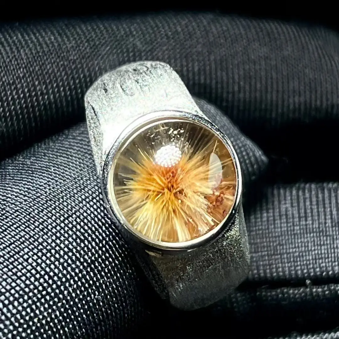 

Регулируемое кольцо из натурального золота с рутилированным кварцем, овальное кольцо 9 мм, женское серебро 925 пробы, желтые рутиловые бусины AAAAAA