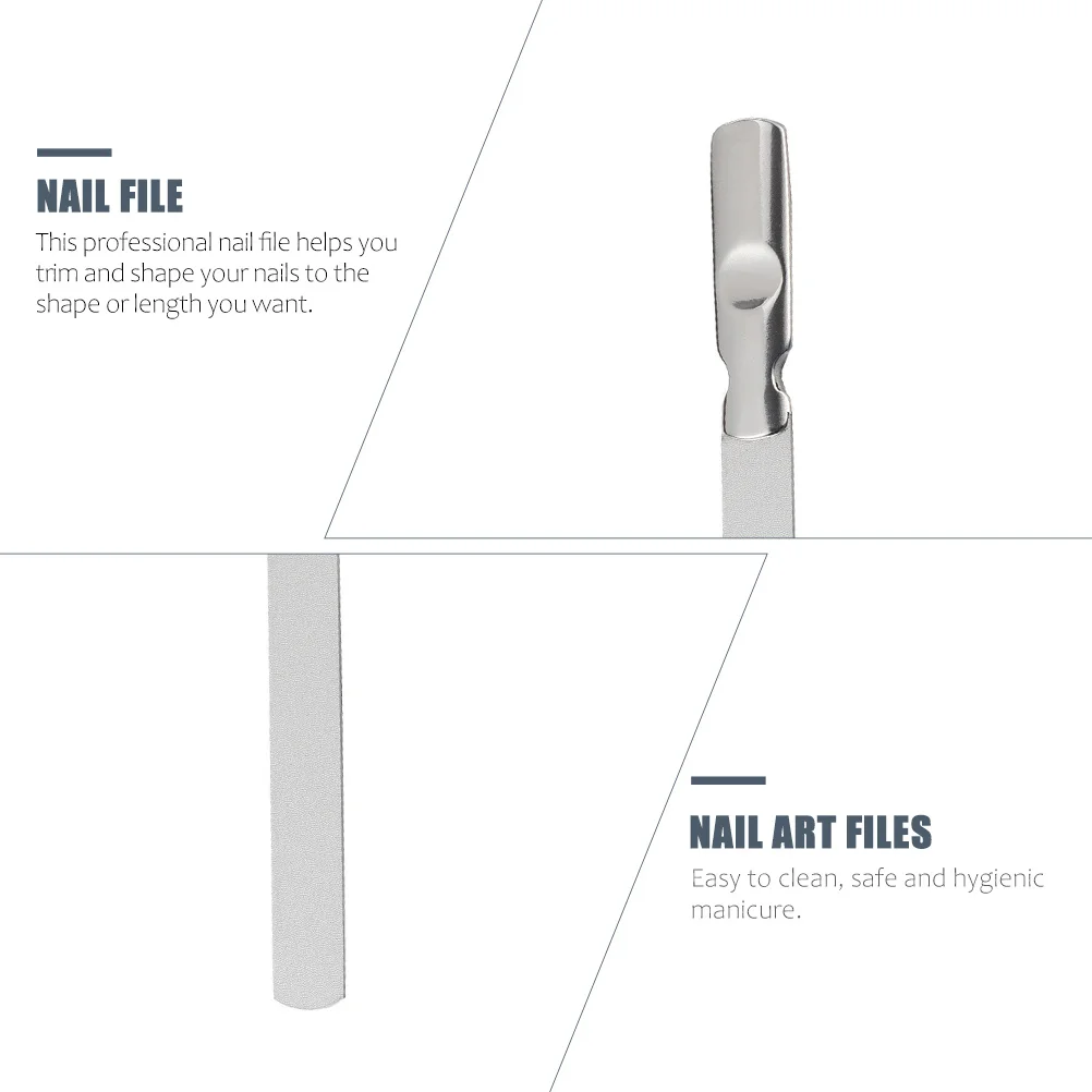 

2 Sets Stainless Steel Files Small Nail Salon Supply For Manicure Pedicure With Bags Durable Metal Files Nail Shaping