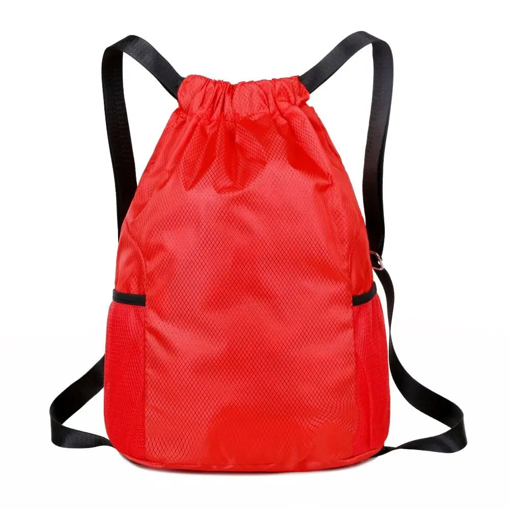 Durable Lightweight Drawstring Backpack Wear-resistant Waterproof Fitness Sack Solid color Shopping Bags Swimming