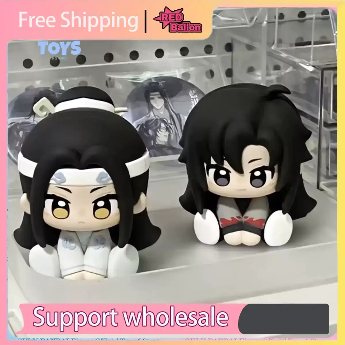 Original Mini Doll Mo Dao Zu Shi Blind Box Figure Cute Sitting Anime Ornament Wei Wuxian Lan Wangji Kawaii Gift for Girls view 4