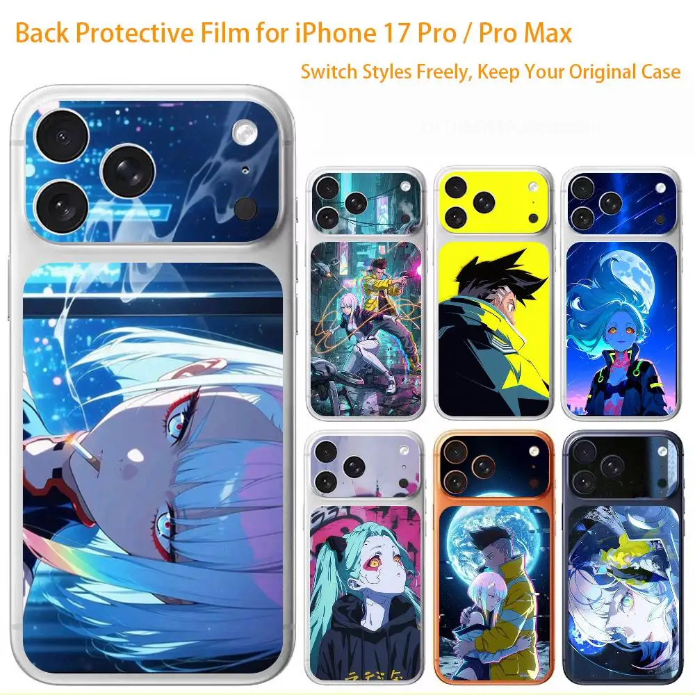 

C-Cyberpunk：E-Edgerunners Premium Skin Wrap for iPhone 17 Pro/Max, Back Frame Camera Protective Decal (Not Case)