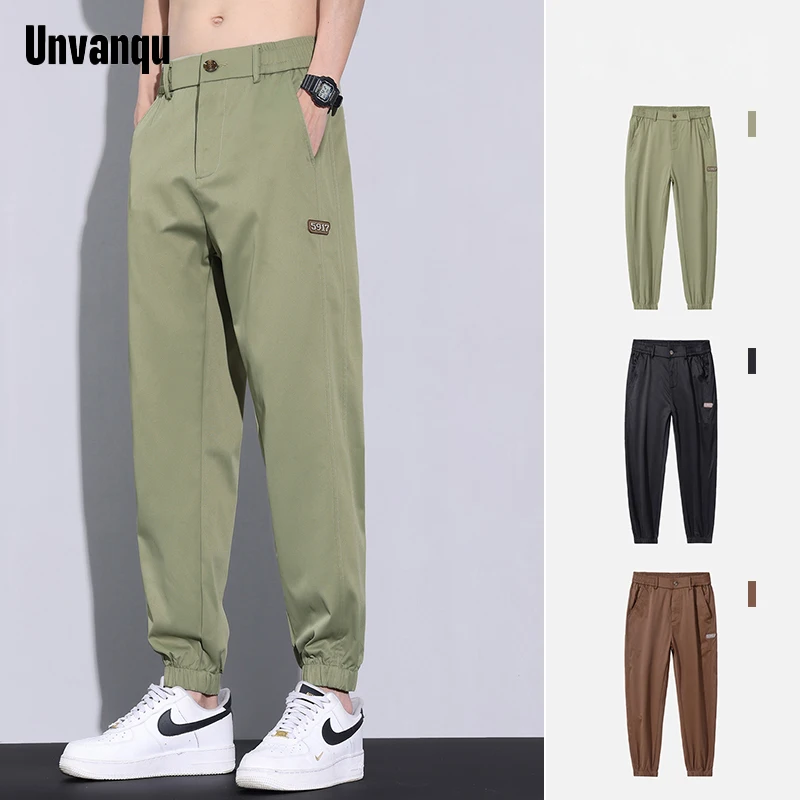 

Unvanqu Harajuku Street Fashion Men's Lyocell Ice Silk Casual Pants Summer New Thin Loose Breathable Versatile Harem Trousers