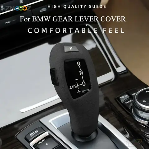 BMW 1/2/3/4/5/6 시리즈/X3/X4/X5/X6 스웨이드 수정 기어 탑 스티커 용 자동차 기어 시프트 노브 커버 보호대