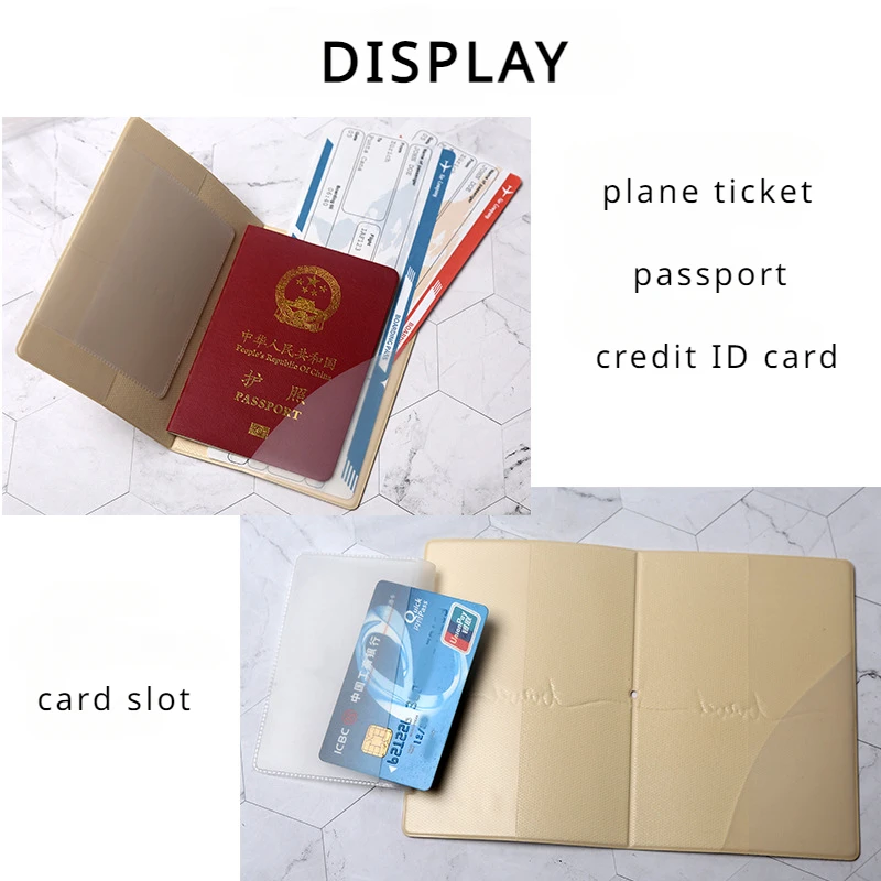 1pc Portable Passport Case Sleeve International Travel Accesorios PU Leather Passport Cover Holder with ID Credit Cards Slot