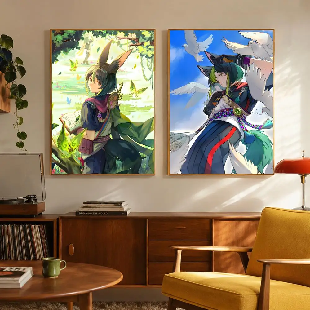 Game Character Genshin Impact Tighnari Poster Digital Solvent Print Waterproof PP Fade-Resistant Wall Art Room Decor Gift