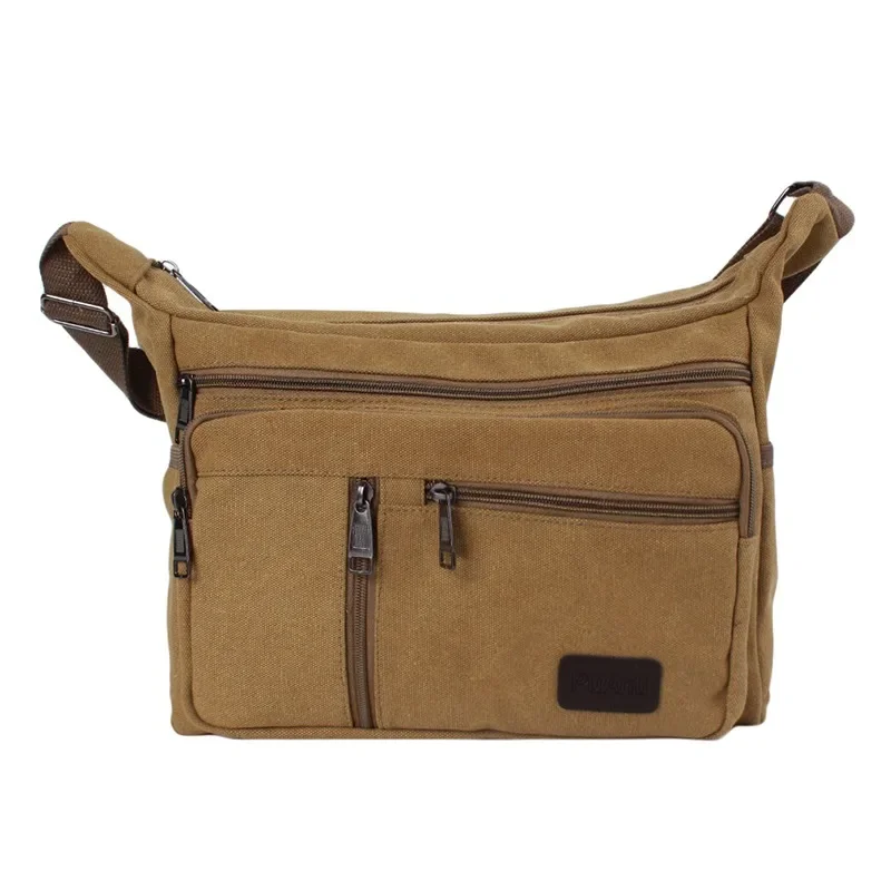 Practical Casual Retro Business Bag High Capacity Canvas Outdoor Simple Version Shoulder Diagonal Package Men Crossbody