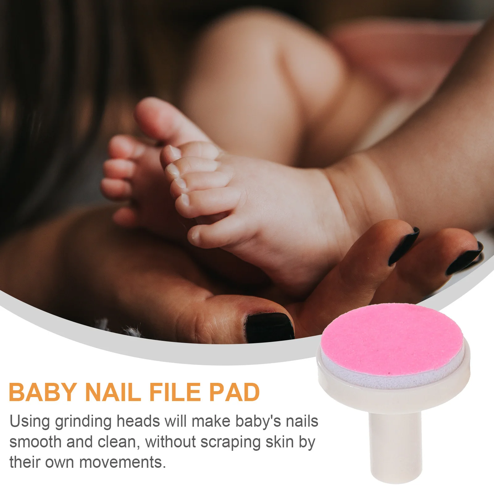 

24Pcs Baby Nail File Pads Replacement Grinding Heads Safe Durable Long Lasting Infant Newborn Toddler Nail Trimmer Discs