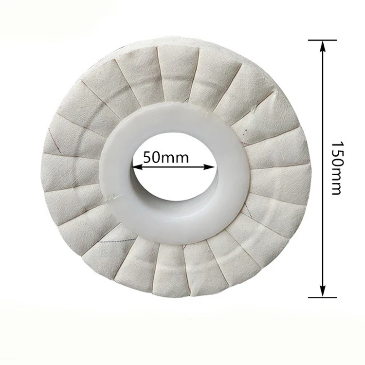 Cotton wheel polishing cloth with plastic core 150 * 50 * 20/22mm edge banding machine abrasive tool