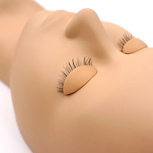 Imagen 2 del producto Cabeza de maniquí para extensión de pestañas, kit de entrenamiento con párpados extraíbles, cabezales de modelo cosmético de silicona, herramientas de maquillaje, Material de Gel