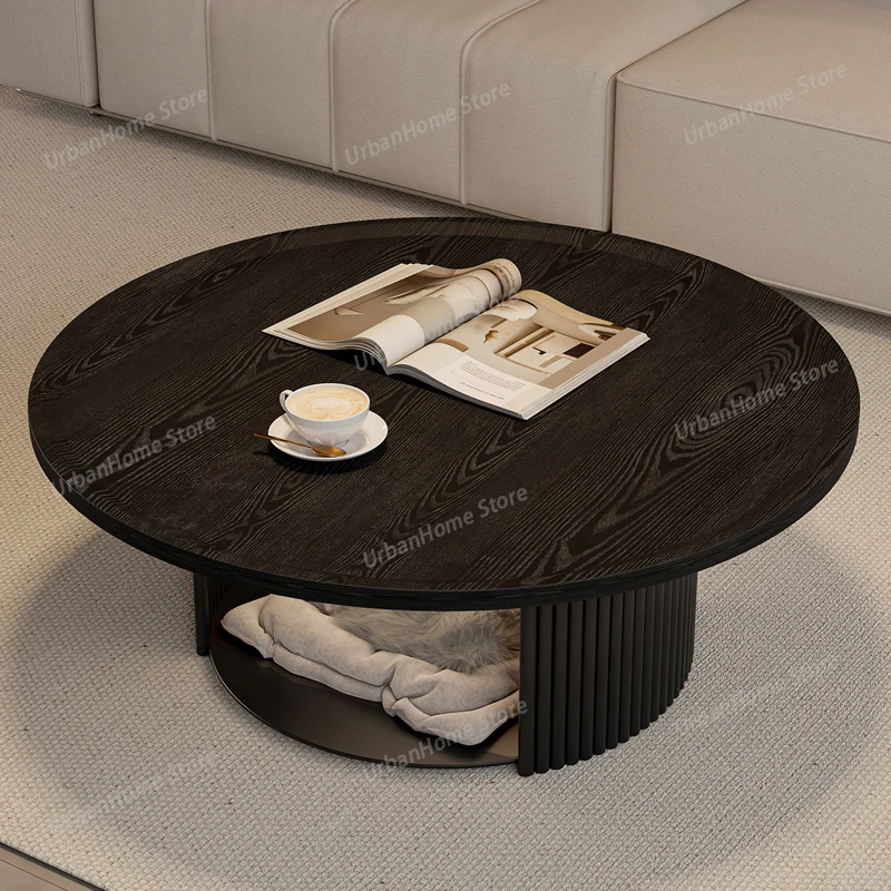 

Round Dessert Shop Café Tables Tea Multifunctional Simplicity Desk Café Tables Living Room Wood Furniture La Table Basse MHKFZ