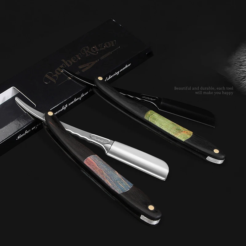 Салонная ручная бритва для бороды, складная ручная бритва для волос, инструменты для удаления волос для салона, парикмахерские аксессуары, подарок