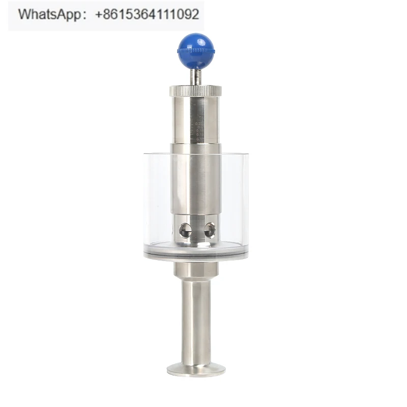

304 Stainless Steel Straight, Elbow Type Exhaust Valve Beer Fermenter Safety Exhaust Valve with Pressure Gauge Blue Ball