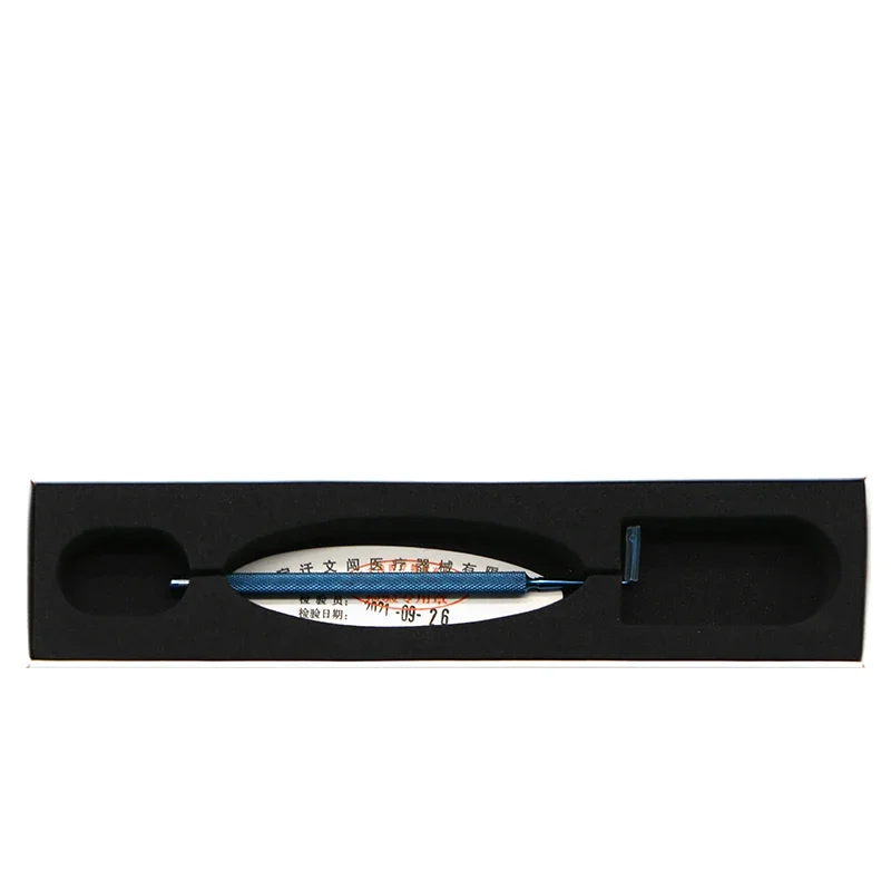 Crochet de strabisme microchirurgical ophtalmique, tête ronde, crochet de traction médical perforé, Options non perforées disponibles