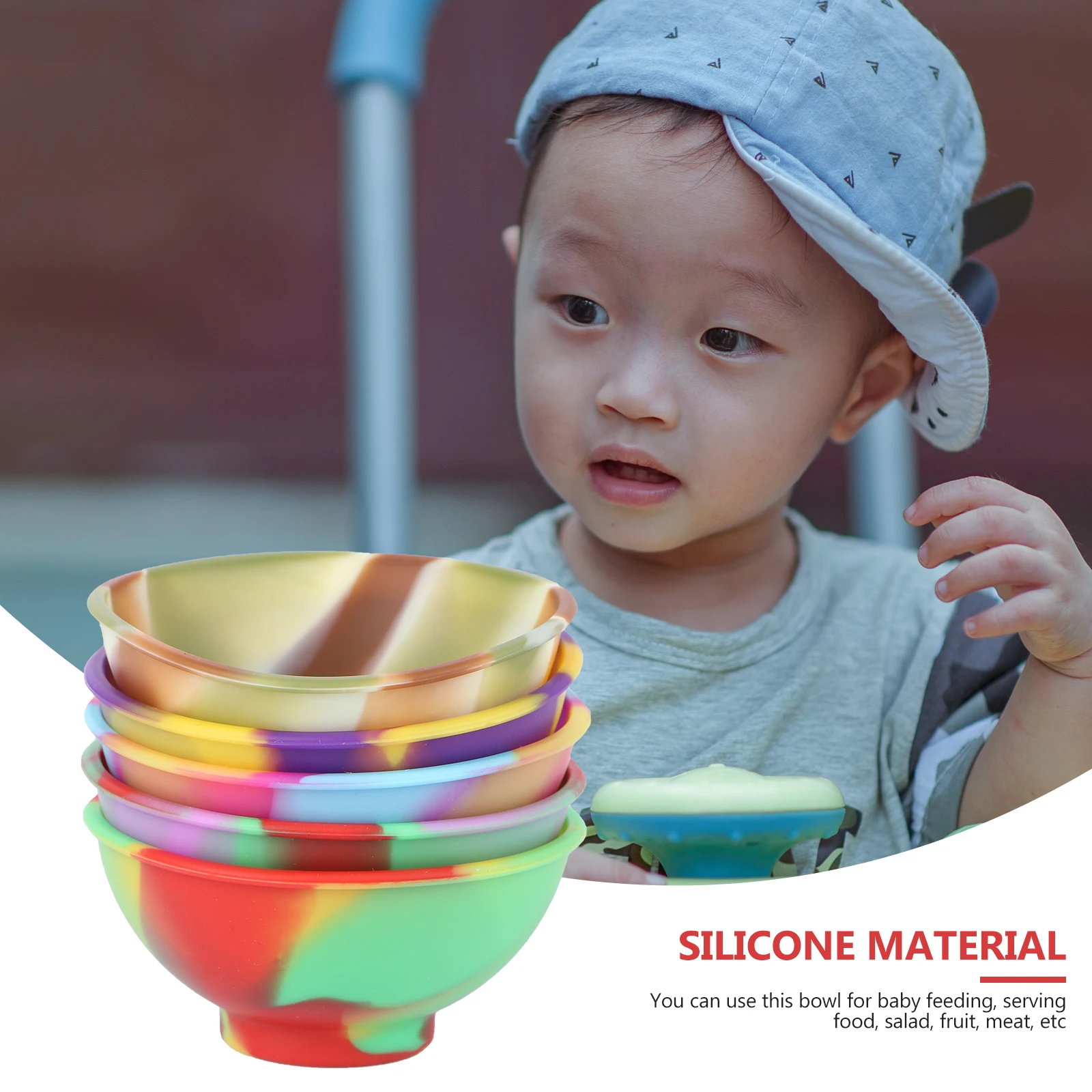 

Silicone Bowls Containers Colorful Food Rice Bowl Lids Seasoning Bowl Baby Child Rice Bowls For Kids Safe Easy Clean