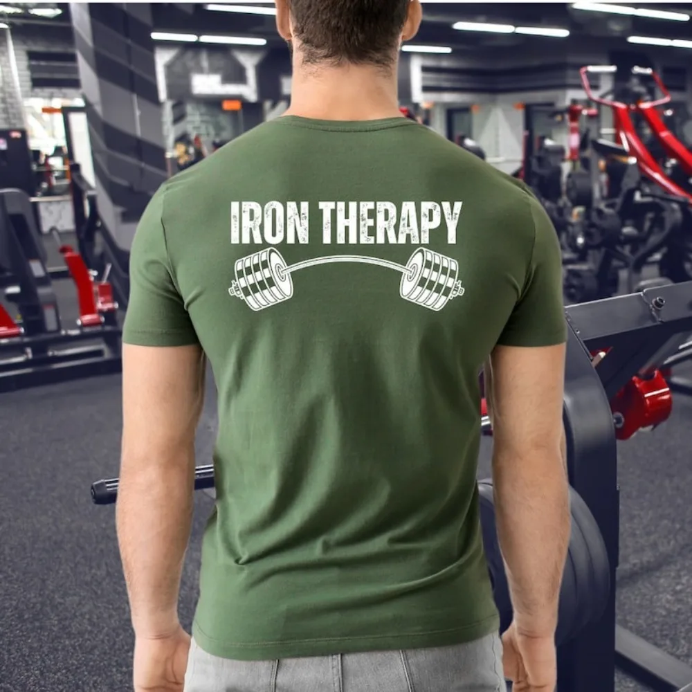 Gym Shirts Iron Therapy Gym Shirt for Workout Lovers Gift for Fitness Lover T-shirts for Men T Shirt for Women Tee Gym Rat Gift
