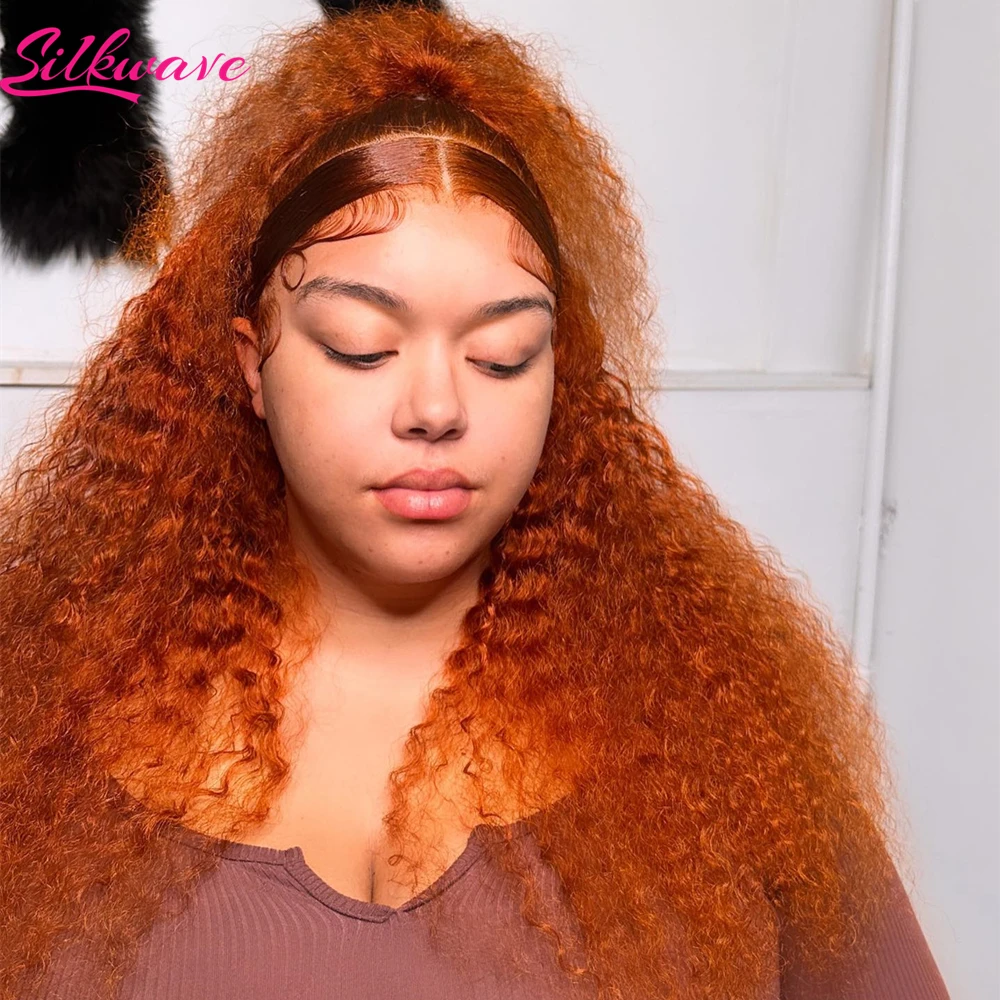 

Silkwave 30 36 дюймов 350 Рыжий 13x6 Hd Парики из натуральных волос на кружеве спереди Оранжевый цвет Глубокая волна 13x4 Фронтальный парик для женщин