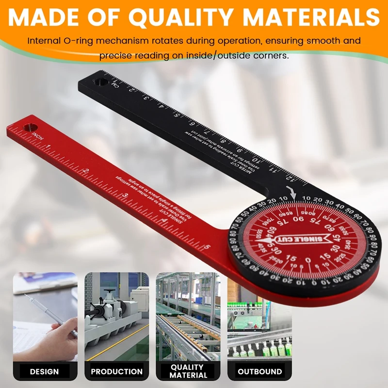 Medidor de ângulo de 360 graus para carpintaria, medidor de ângulo horizontal, localizador de corte de ângulo, régua de ângulo diy, dispositivo de medição de ângulo