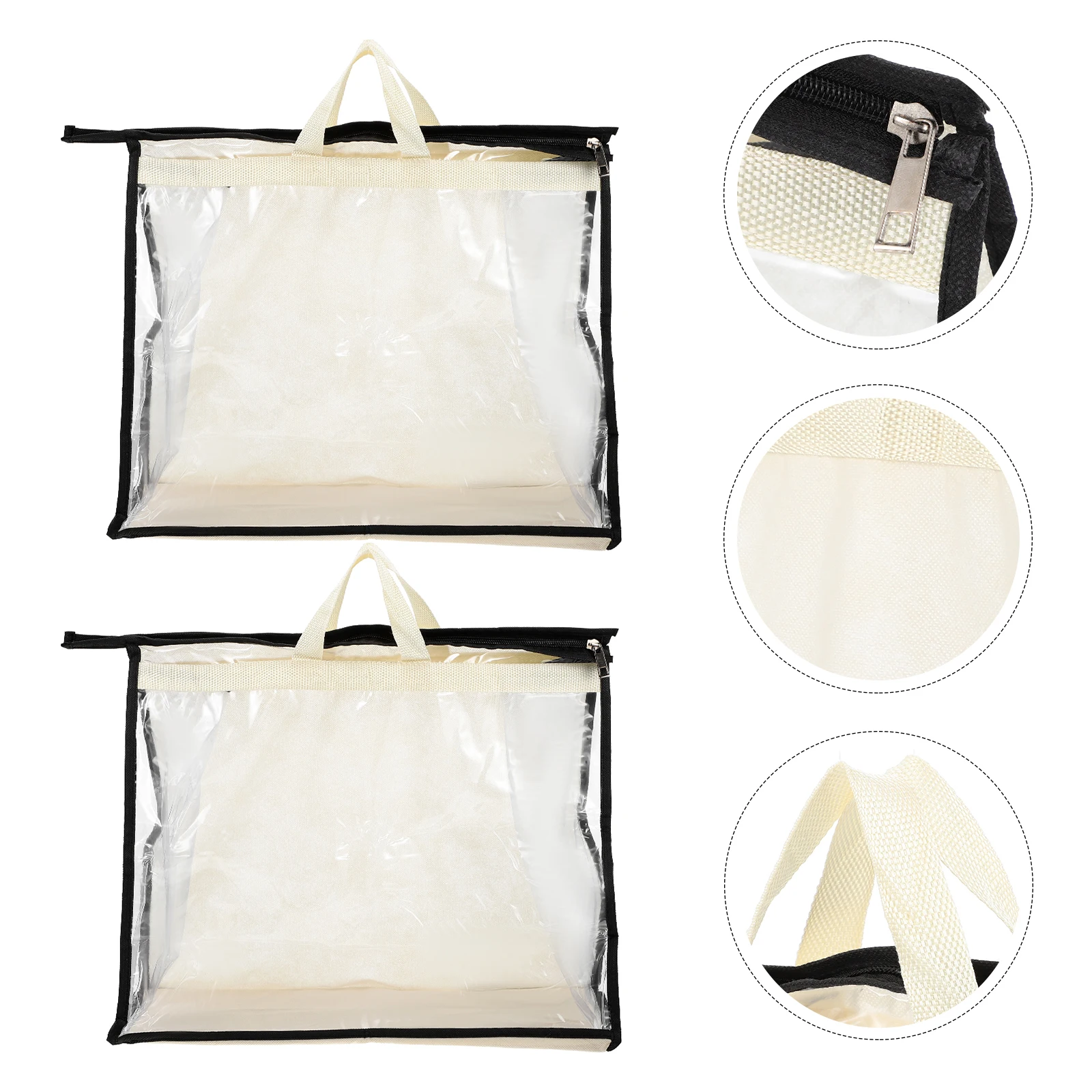 

2pcs Clear Pvc Purse Organizers Transparent Storage Bags For Handbags Dust Proof Bag Organizer Hanging Cover Home Closet Use