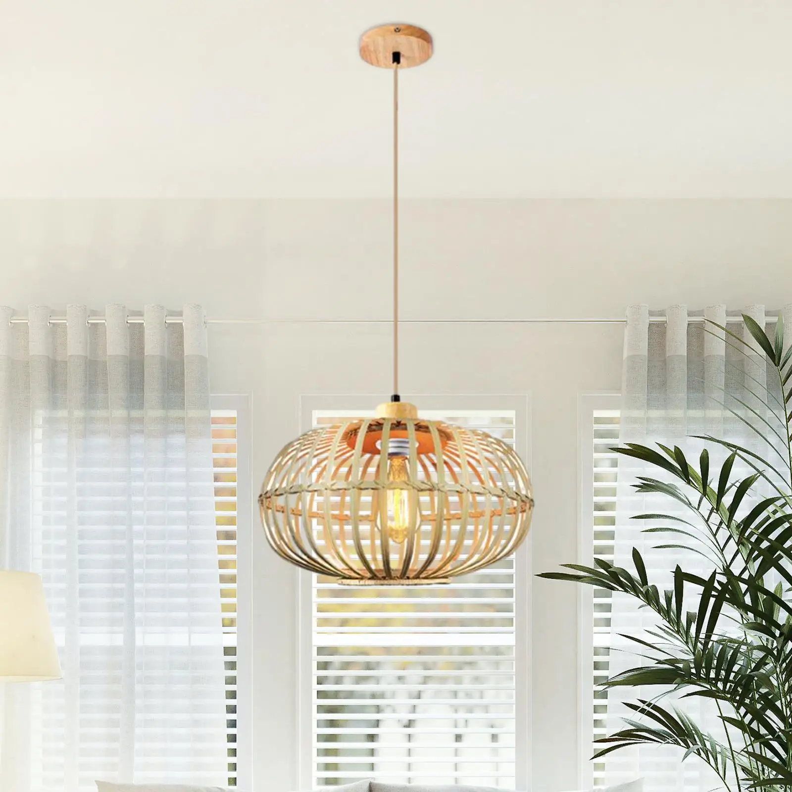 

Pendant Light with Cable Rope E27 Lamp Holder Ceiling Pendant Light Hanging Lamp Chandelier for Living Room Home Porch Stair