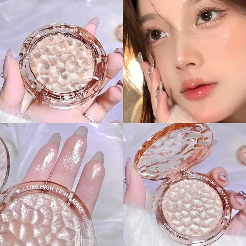 ใหม่เพชรประกาย Powder Highlight มันฝรั่งบด Contour Glitter Palette Pearlescent แต่งหน้า High-gloss Highlighter Whit N3B7
