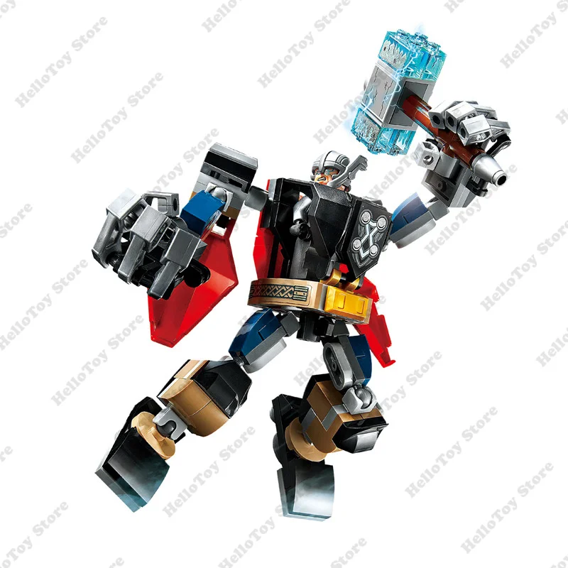 New Marvel Avengers Combat Mech Figure Robot Armor Building Blocks Kits Bricks Classic Superhero Movie Model Kids Toys Boy Gift