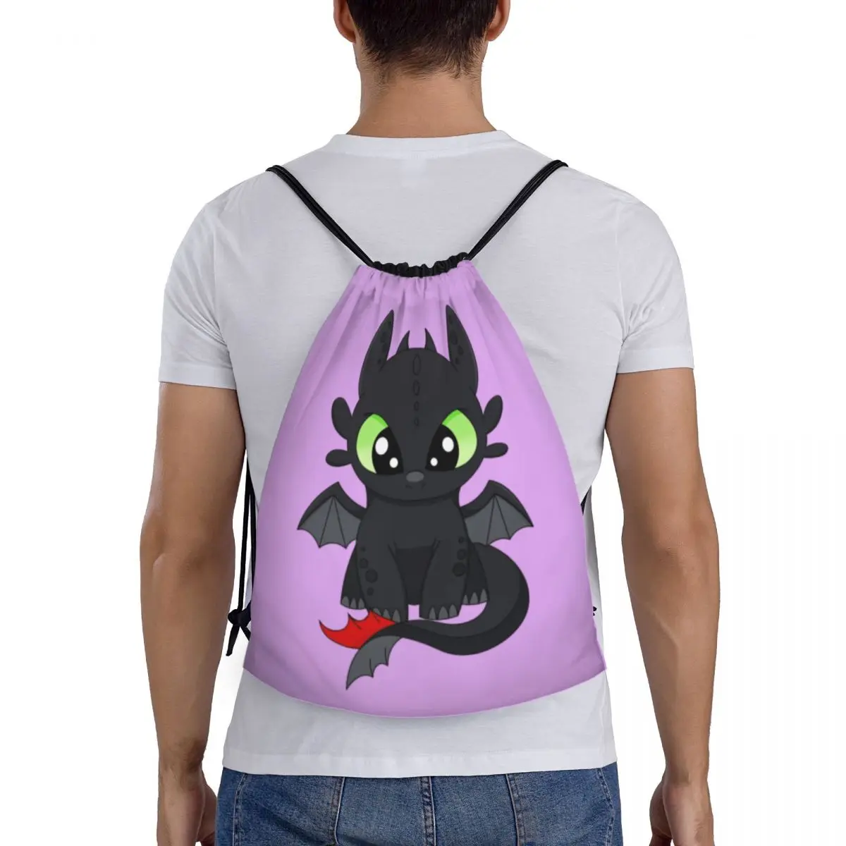 

Baby Dragon Kids, Toothless, Dragon Night Fury Backpacks Portable Drawstring Bags Storage Bag Book Bags For Travel Students