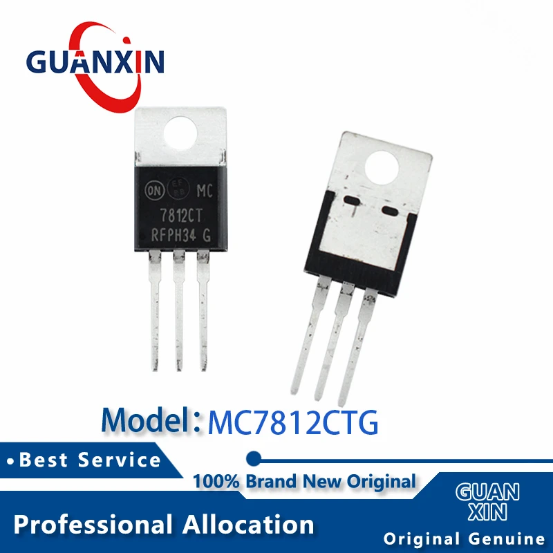 100% New  MC7812CTG TO-220 Marking 7812CT MC7812 ONSEMI