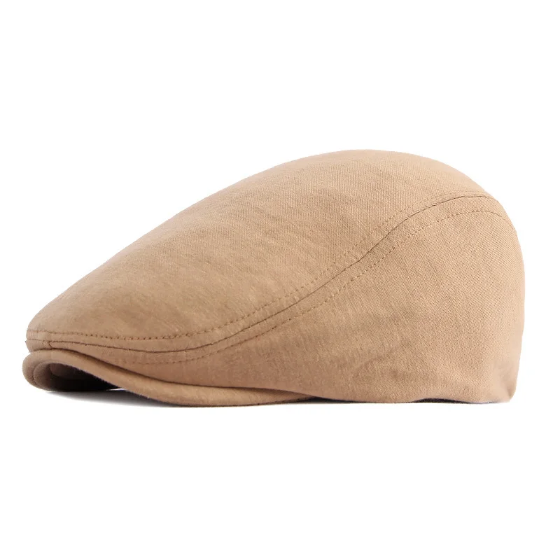

Latest Style Minimalist Plain Beret Men Solid Color Knit Peaked Cap Spring Autumn Forward Cap Women British Retro