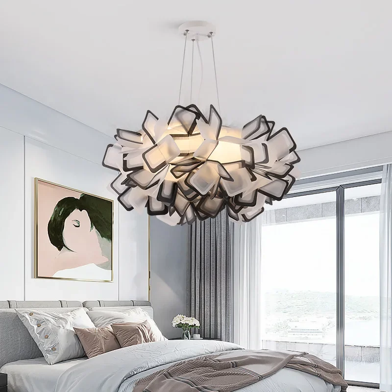 flower shaped led pendant lights teto abajur acrilico home decor pendurado luz sala de estar quarto design lampada 01