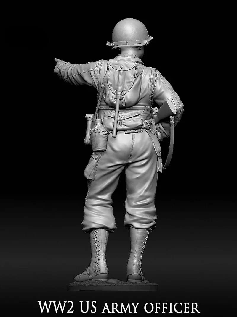 1/35 Scale Resin Figure Model Kit Scene US Military Officer Micro Scene Matching Miniature Unassembled and Unpainted Diorama Toy