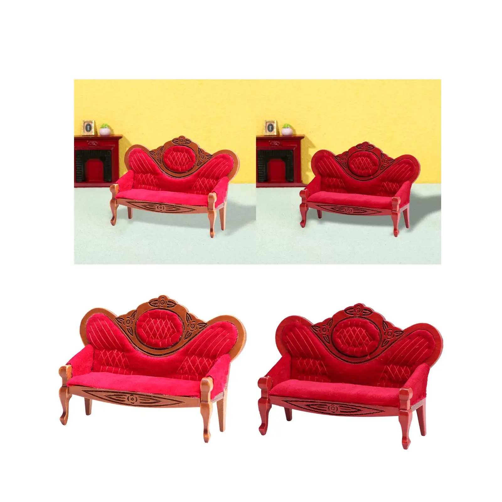 Divano per casa delle bambole in scala 1/12 Fai finta di giocare Giocattolo Scena di divanetto Accessorio per casa delle bambole Decor Mobili per casa delle bambole Divano per casa delle bambole