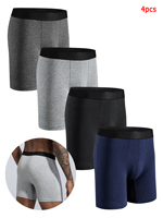 4pcs Pack Mid-Long Boxer Shorts Men Underwear Cotton Male Underpants for Men Sexy Homme Boxershorts Box Panties Slips Set Lot