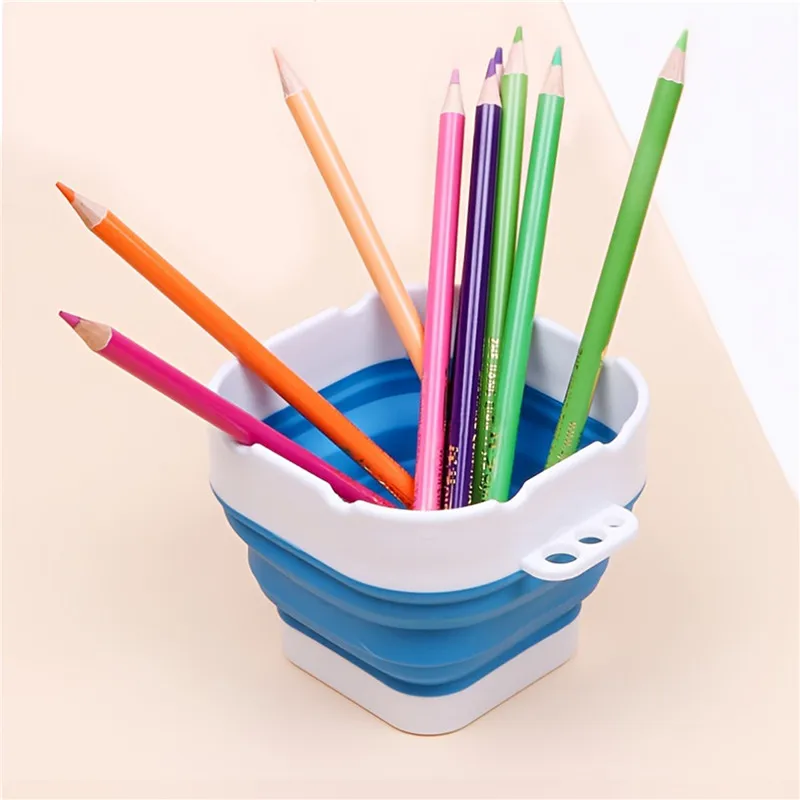 Art Bucket Painting Folding Silicone Wash Pen Bucket Brush Pen Bucket Gouache Paint Bucket Outdoor Fishing Bucket Car Wash