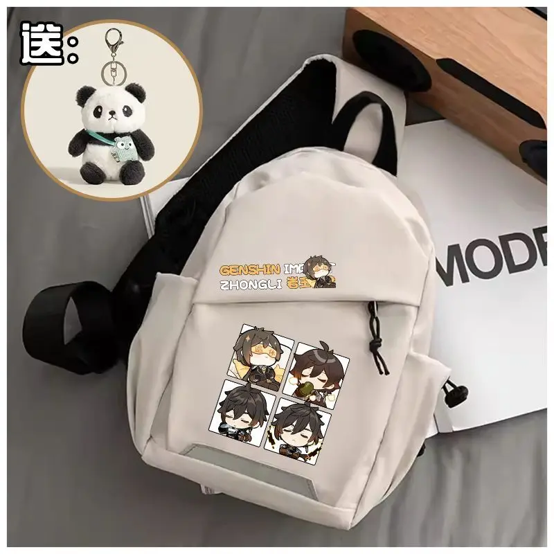 Genshin Impact Single Scaramouche Venti Anime Chest Unisex Shoulder Trendy Brand Student Multifunctional Crossbody Bag A