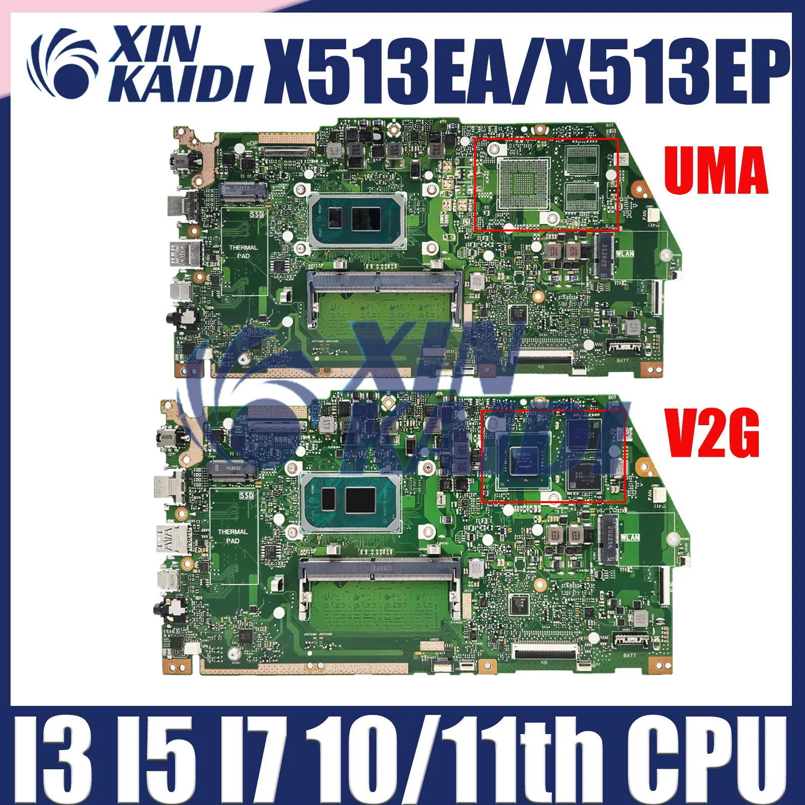 Computer Mainboard For ASUSX513EA X513EP X513EQ R513E K513E F513E A513E Laptop Motherboard CPU I3 I5 I7 10th 11th Gen 4G 8G RAM