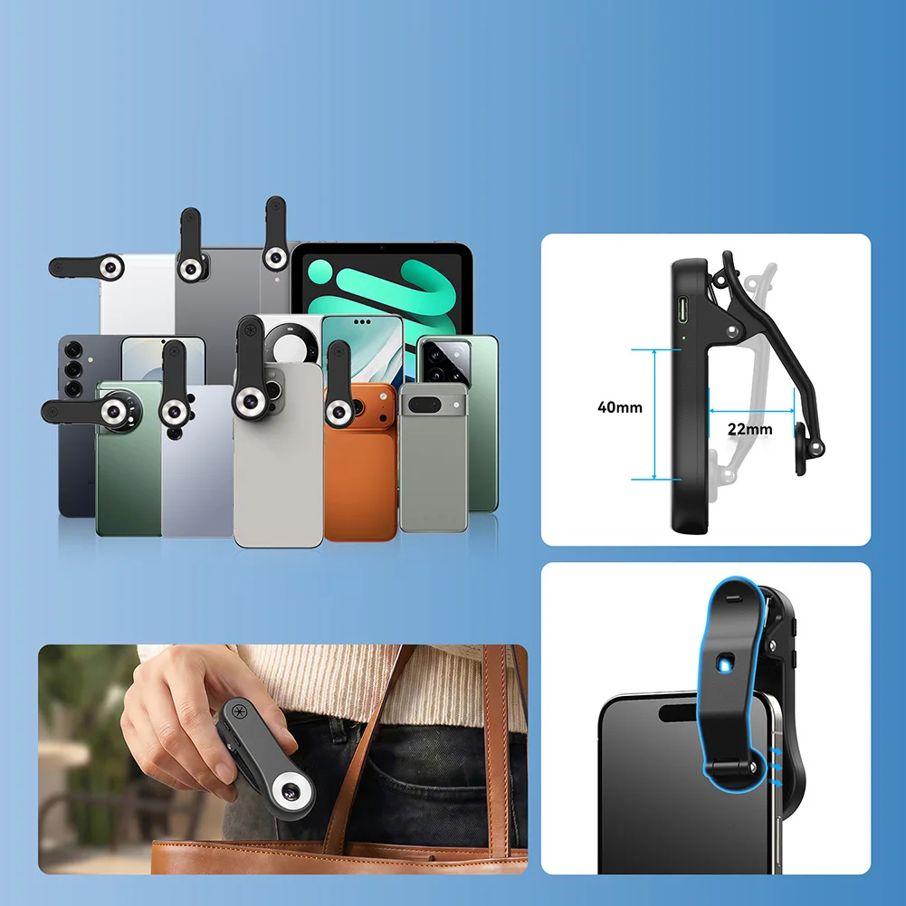 200X HD Magnification Lens Microscopes Pocket Magnifier 34.5g Phone Microscope Autofocus System 200X Magnification