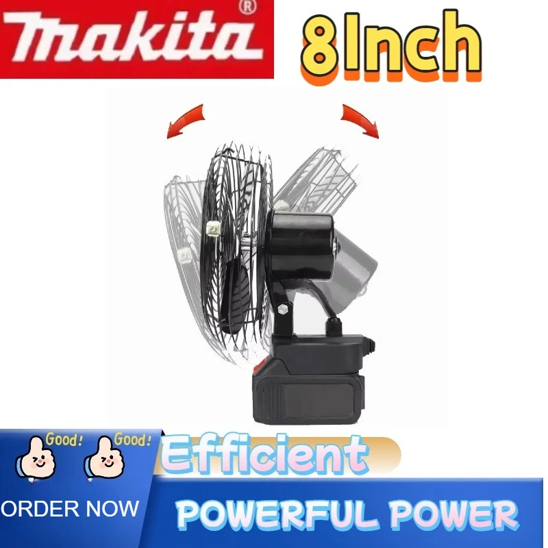 マキタ 10000/20000mAh キャンプファン 6インチ ワイヤレス アウトドア 釣り デスクトップ ポータブル メタルファン 強風ファン 20Vバッテリー