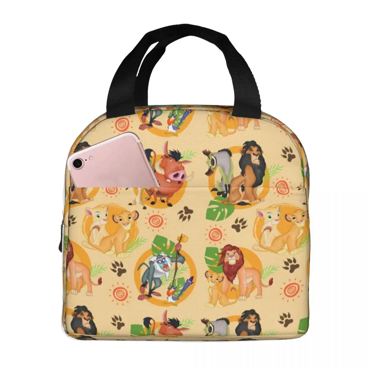 

Custom Liones Anime Kinges Insulated Lunch Bags for School Office Hakuna Matata Simba Leakproof Thermal Cooler Lunch Box Women