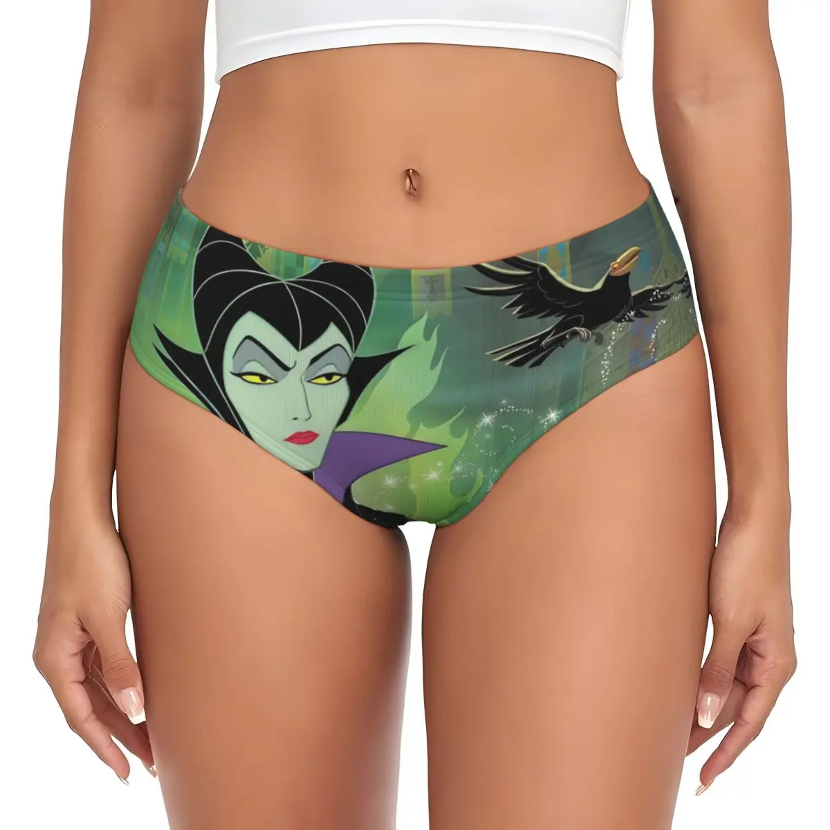 Custom คนร้าย Evil Queen Maleficent Ursula ชุดชั้นในสตรี Breathable ยืดกางเกงมังงะ