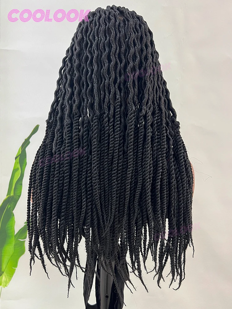 

24 "полные кружевные парики, коробчатые плетеные парики, синтетические полные кружевные плетеные парики с бабочками для чернокожих женщин, супер длинный парик с дредами