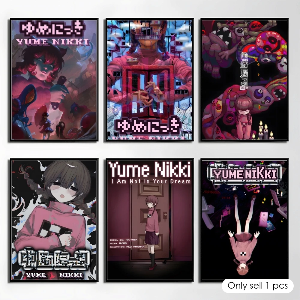 Video Game Y-Yume Nikki Poster Elegant And Affordable Wall Art Stickers For Dormitory Living Room And Bedroom Spaces