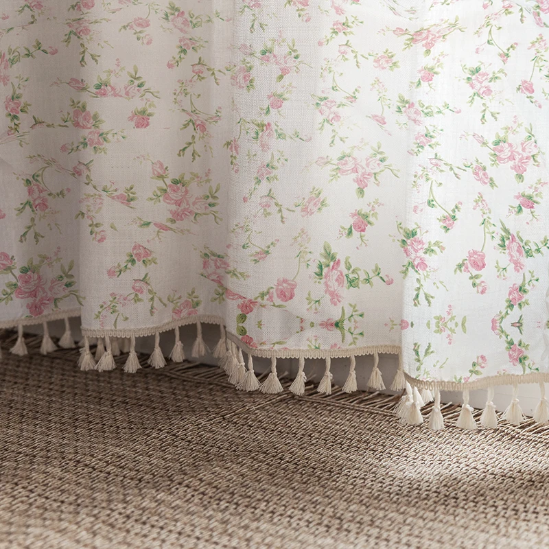American Pastoral Printed Cotton Curtains, French Window, Living Room, Dining Room, Bedroom, Modern