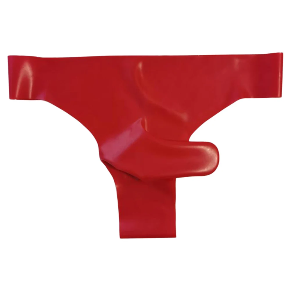Men's Latex Underwear Rubber Elephant Nose Lingerie See Through Briefs Safety Panties Low Rise G-string Sexy Thong Erotic T-Back