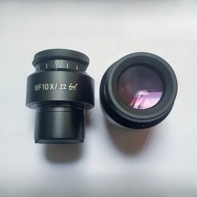 1PC W10X 22mm Adjustable Biological Microscope Eyepiece Lens Wide Angle High Eye Point Interface 23.2mm Stand Microscope