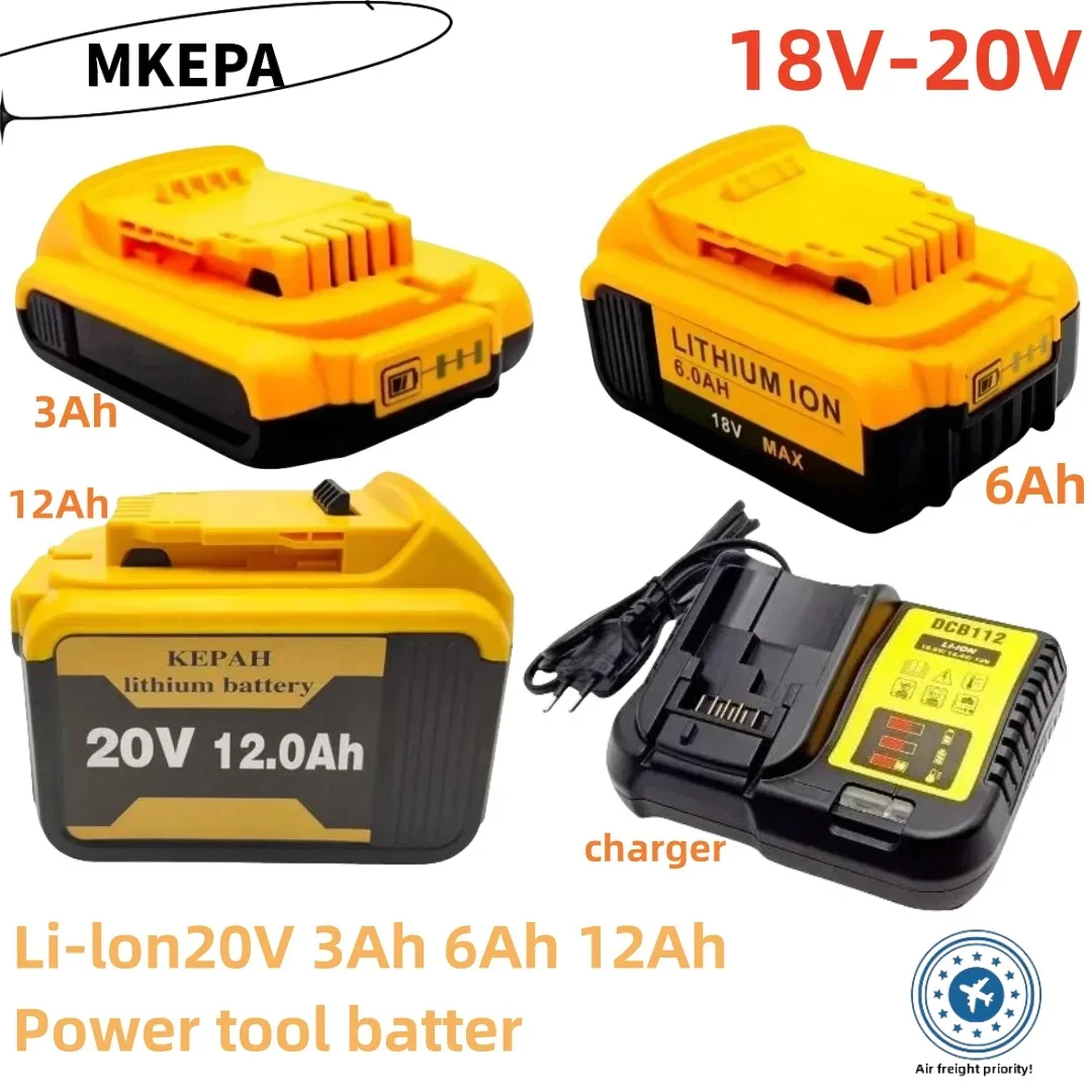 

5S3P 20V lithium-ion battery, 3Ah, 6Ah, 12Ah, suitable for Dewalt 18V DCB184 DCB200 DCB182 DCB180 DCB181 DCB182 DCB201 DCB206