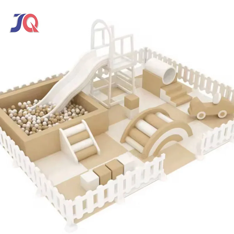 

Hot Sale Indoor/Outdoor Beige Soft Play Ball Pit Set Baby Soft Playground Building Blocks for Home School Party Business Use