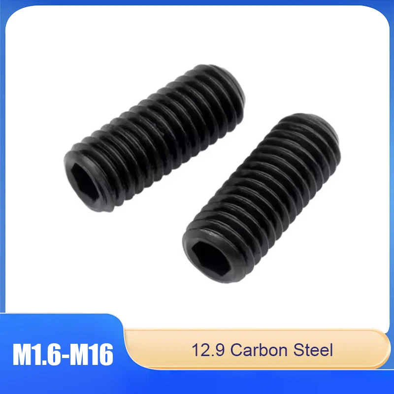

12.9 Grade Carbon Steel Headless Bolt Allen Hexagonal Socket Fixing Screw M1.6 M2 M3 M4 M5 M6 M8 M10 M11 M12 M14 M16