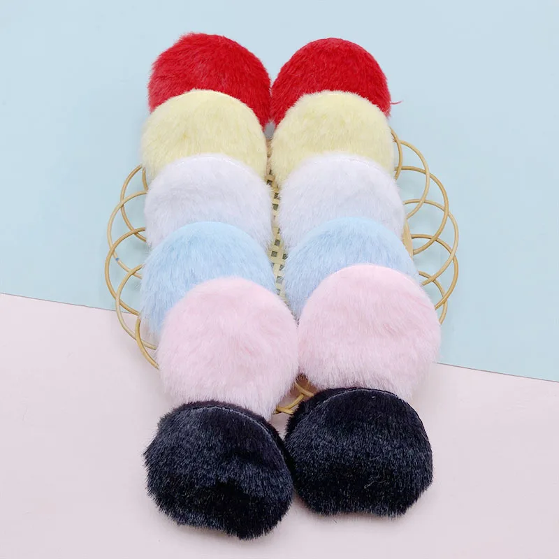 36Pcs 4CM Two Side Felt Small Mouse Round Ear Padded Appliques For Children Hat Sewing Headband Hair Clip Accessories Patches