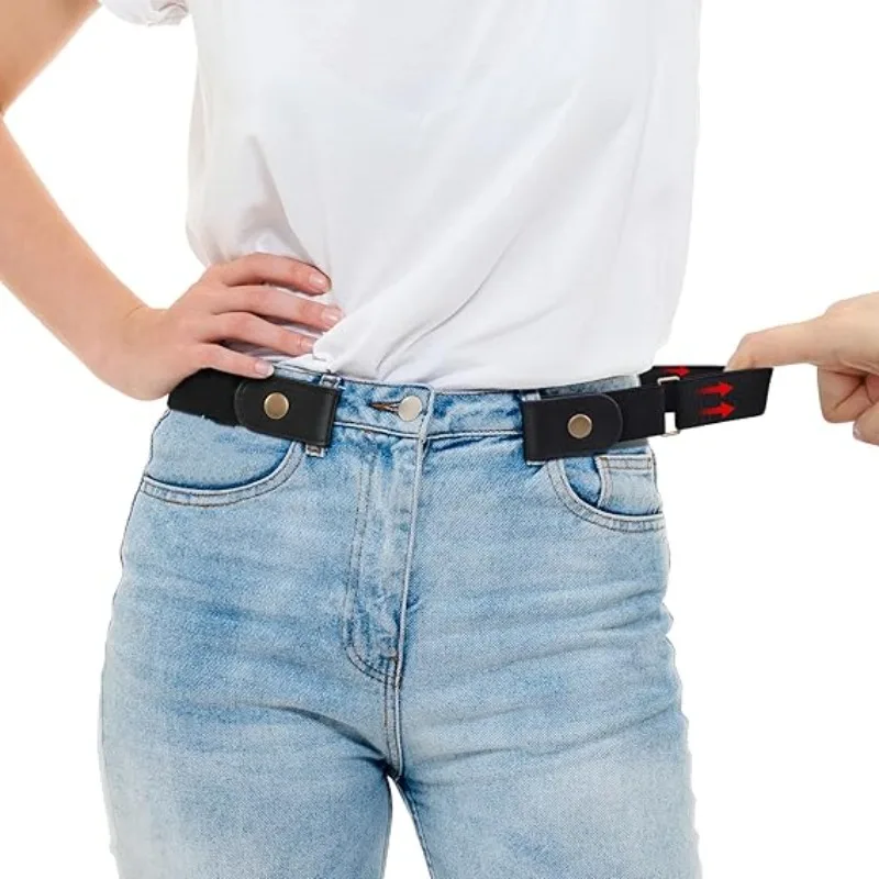 Cinto elástico sem fivela, invisível, ajustável para jeans e vestidos, ajuste confortável, universal para mulheres e homens, 1/2 peças